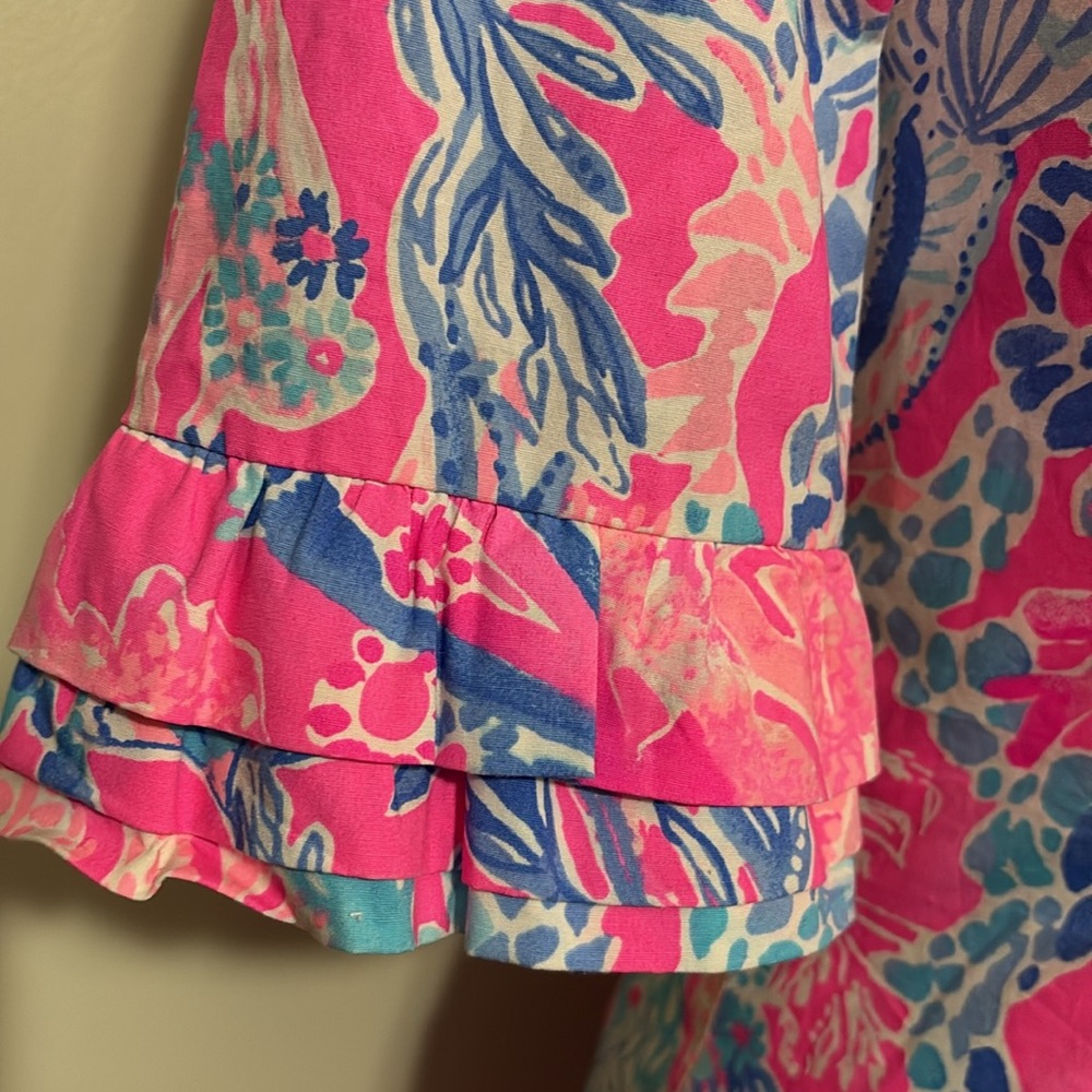 LILLY PULITZER Fiesta Sheath Pascha Hot Pink Aquadesiac Ruffle Dress
Size 0 - Picture 6 of 16